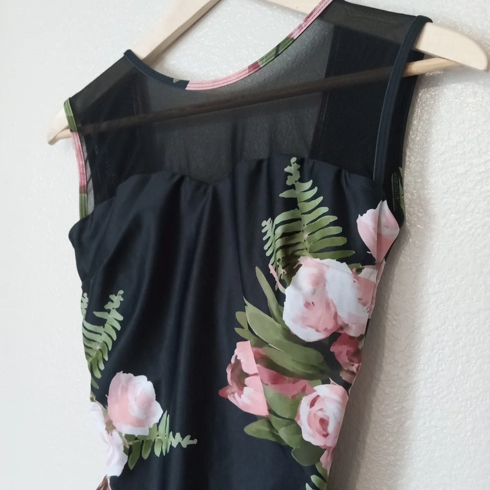 Albion The Maria One Piece Carolina Black Floral Mesh Swimsuit